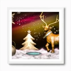 Christmas Reindeer 005 1 Art Print 11 Christmas Reindeer 005 1 Art Print -Xmas Gifts Hub m2Fgen2Fart print square framed white2F97f2bc5d d324 405a b81c 0e5dbdccd9d2