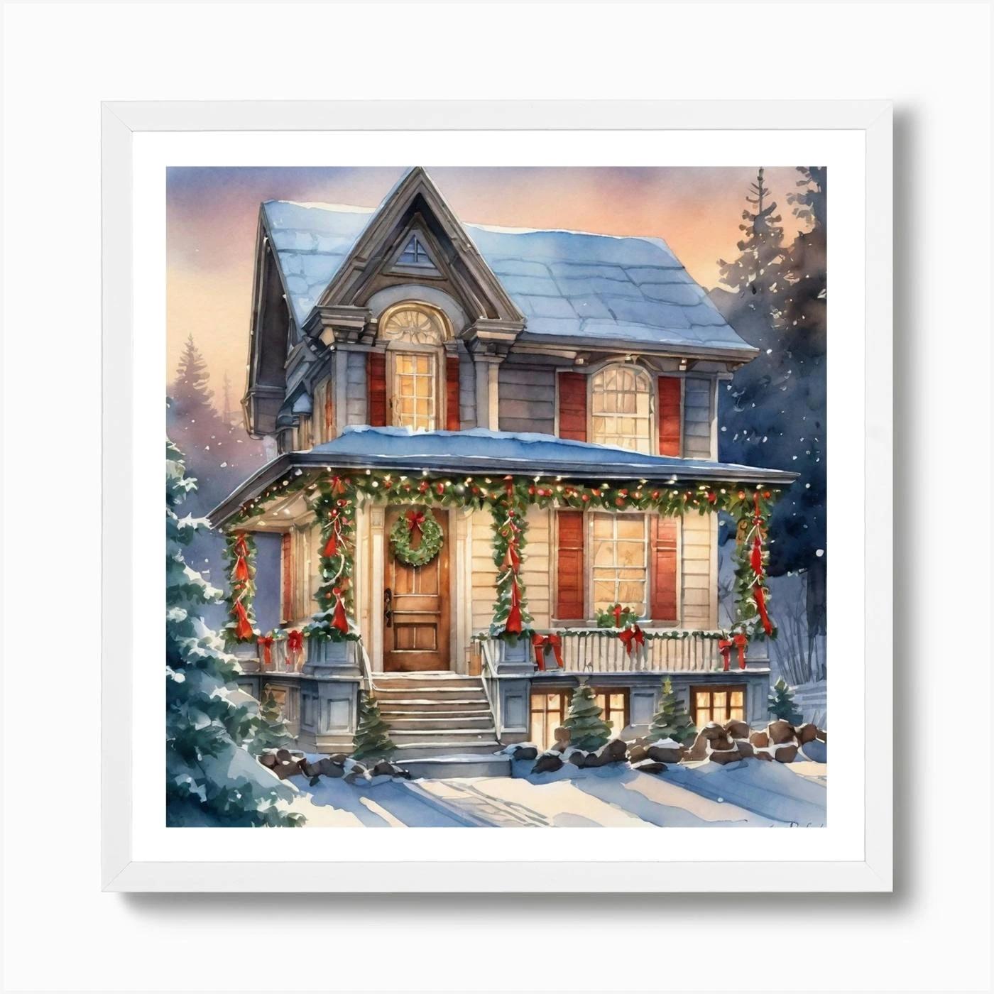Christmas House 180 Art Print 6 Christmas House 180 Art Print - Image 4
