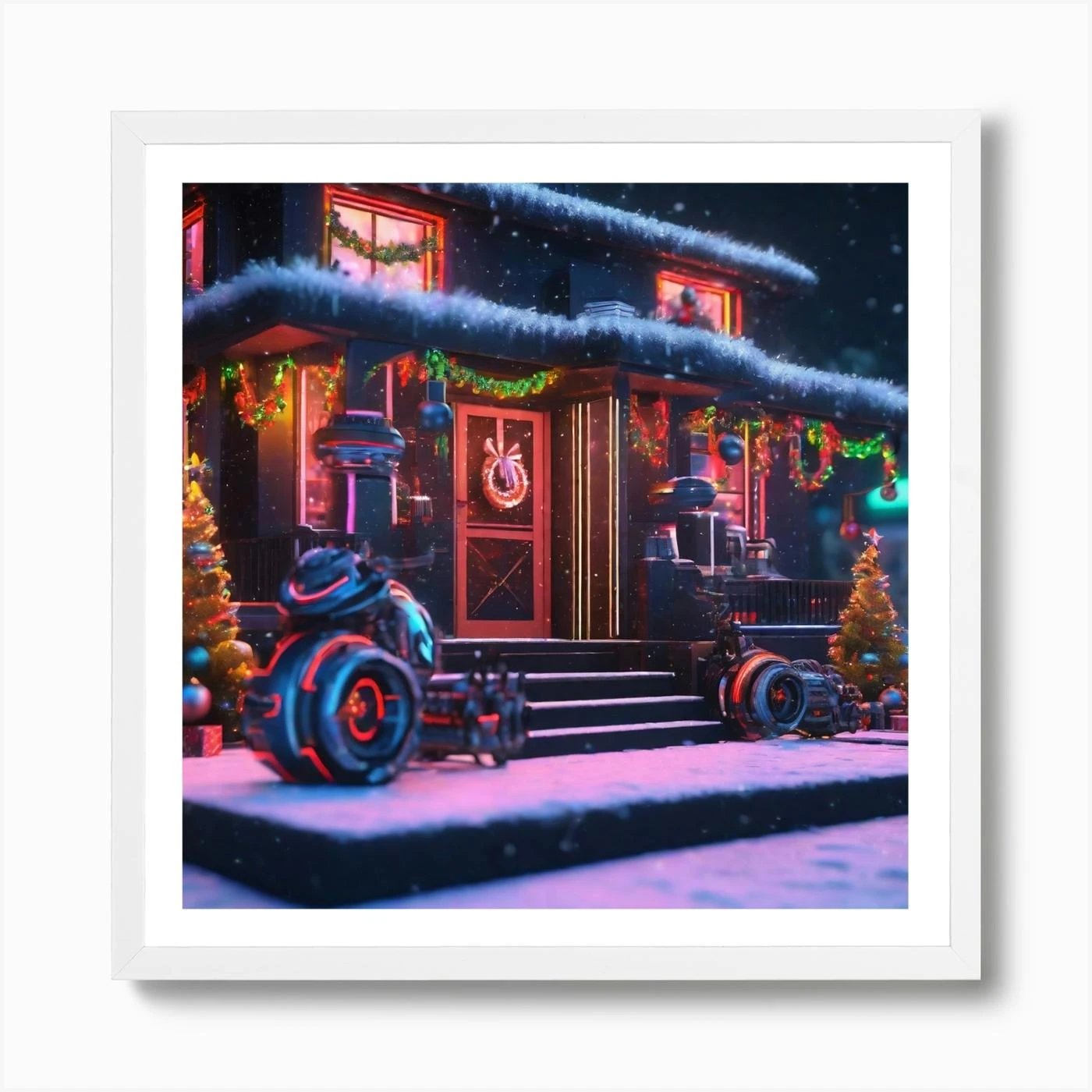 Christmas House In The Snow 7 Art Print 6 Christmas House In The Snow 7 Art Print - Image 4