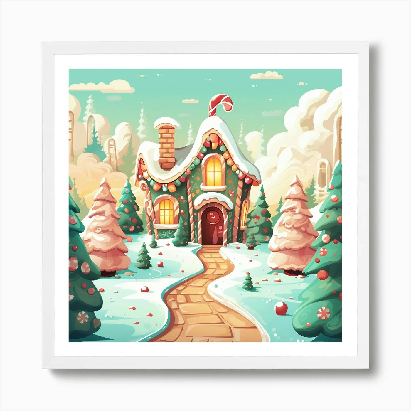Christmas House In The Snow 1 Art Print 6 Christmas House In The Snow 1 Art Print - Image 4