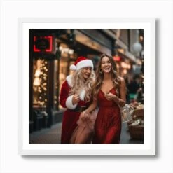 Christmas Shopping In Amsterdam 3 Art Print -Xmas Gifts Hub m2Fgen2Fart print square framed white2Fbd93c86f 178e 4b45 8e3c c7f7c0522d01
