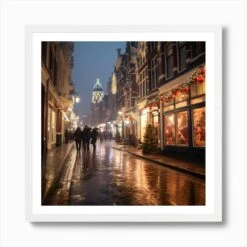 Amsterdam Christmas Shopping 1 Art Print -Xmas Gifts Hub m2Fgen2Fart print square framed white2Fc0b82c3a dd4f 485c b576 c83cc9e86de9