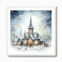 Christmas Canvas In Watercolour Art Print -Xmas Gifts Hub m2Fgen2Fart print square framed white2Fc4748eee c1e1 426a 9bc1 233ea11e8e88