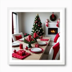 Christmas Table Setting 28 Art Print -Xmas Gifts Hub m2Fgen2Fart print square framed white2Fce65a999 b900 4edc 9399 ebac77121ddc
