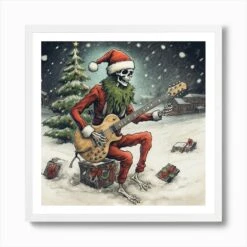 Merry Christmas! Christmas Skeleton 28 Art Print -Xmas Gifts Hub m2Fgen2Fart print square framed white2Fdf2b4783 4a82 414a bf0d a1989850669e