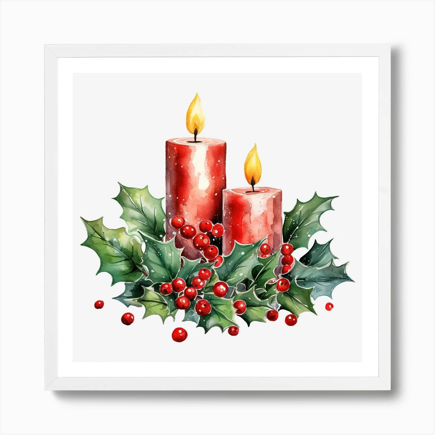 Christmas Candles With Holly 1 Art Print 6 Christmas Candles With Holly 1 Art Print - Image 4