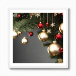 Christmas Tree 10 Art Print -Xmas Gifts Hub m2Fgen2Fart print square framed white2Fe62b3b02 5fc5 432f a5c8 2eda7deec73d