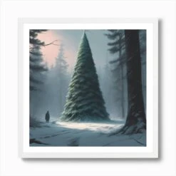 Christmas Tree 9 Art Print -Xmas Gifts Hub m2Fgen2Fart print square framed white2Fe8b36387 589e 4ca7 b0f5 58762ce62248