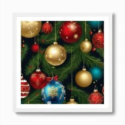 Christmas Ornaments 95 Art Print -Xmas Gifts Hub m2Fgen2Fart print square framed white2Fee0cdf8e 7c06 435b a075 e9c4d59cfb83