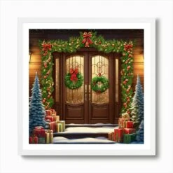 Christmas Decoration On Home Door Ultra Hd Realistic Vivid Colors Highly Detailed Uhd Drawing (3) Art Print 11 Christmas Decoration On Home Door Ultra Hd Realistic Vivid Colors Highly Detailed Uhd Drawing (3) Art Print -Xmas Gifts Hub m2Fgen2Fart print square framed white2Ff1553262 4fcd 48cc b001 97a4be08a164