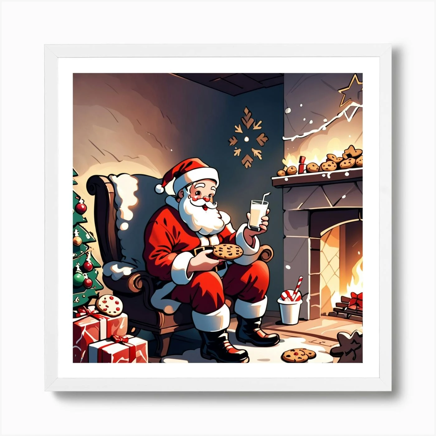 Christmas Santa 5 Art Print 6 Christmas Santa 5 Art Print - Image 4