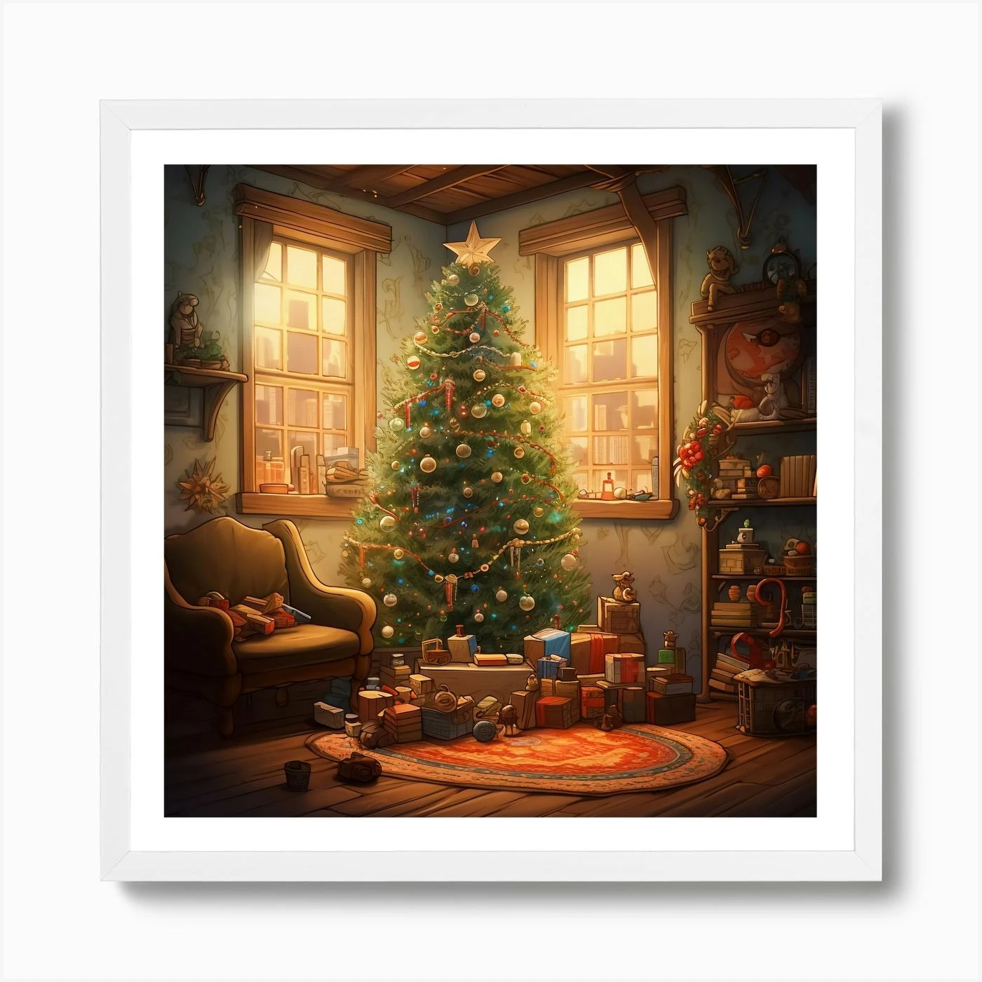 Christmas Tree In The Living Room 1 Art Print 6 Christmas Tree In The Living Room 1 Art Print - Image 4
