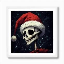 Merry Christmas! Christmas Skeleton Art Print -Xmas Gifts Hub m2Fgen2Fart print square framed white2Ffb2eaa03 38fb 467d b9cf 530884f9d666