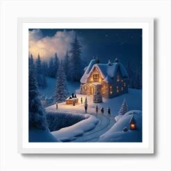 Christmas Village At Night Art Print 11 Christmas Village At Night Art Print -Xmas Gifts Hub m2Fgen2Fart print square framed white2Ffdf2931d a93b 4d4a 920f bc918017a379