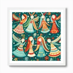 Christmas Angels 3 Art Print -Xmas Gifts Hub m2Fgen2Fart print square framed white2Ffe0d7d68 9918 487d 8bd7 e75b4ea26d79
