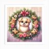Cute Dog In A Christmas Wreath Frame Art Print -Xmas Gifts Hub m2Fgen2Fart print square p12F0041589c c7a9 4ab0 b2a5 3ac19ff5f1a9