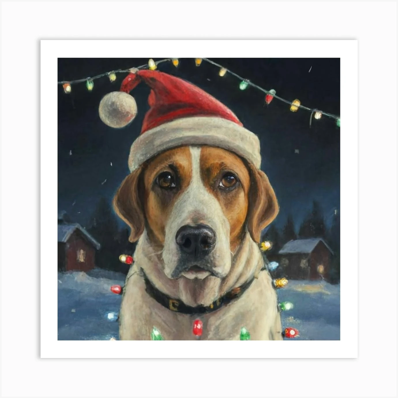 Christmas Dog Canvas Art Art Print 3 Christmas Dog Canvas Art Art Print