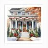 Christmas House Painting Art Print -Xmas Gifts Hub m2Fgen2Fart print square p12F0e97760d 805d 47dd a2a3 0e4b2aa7c992