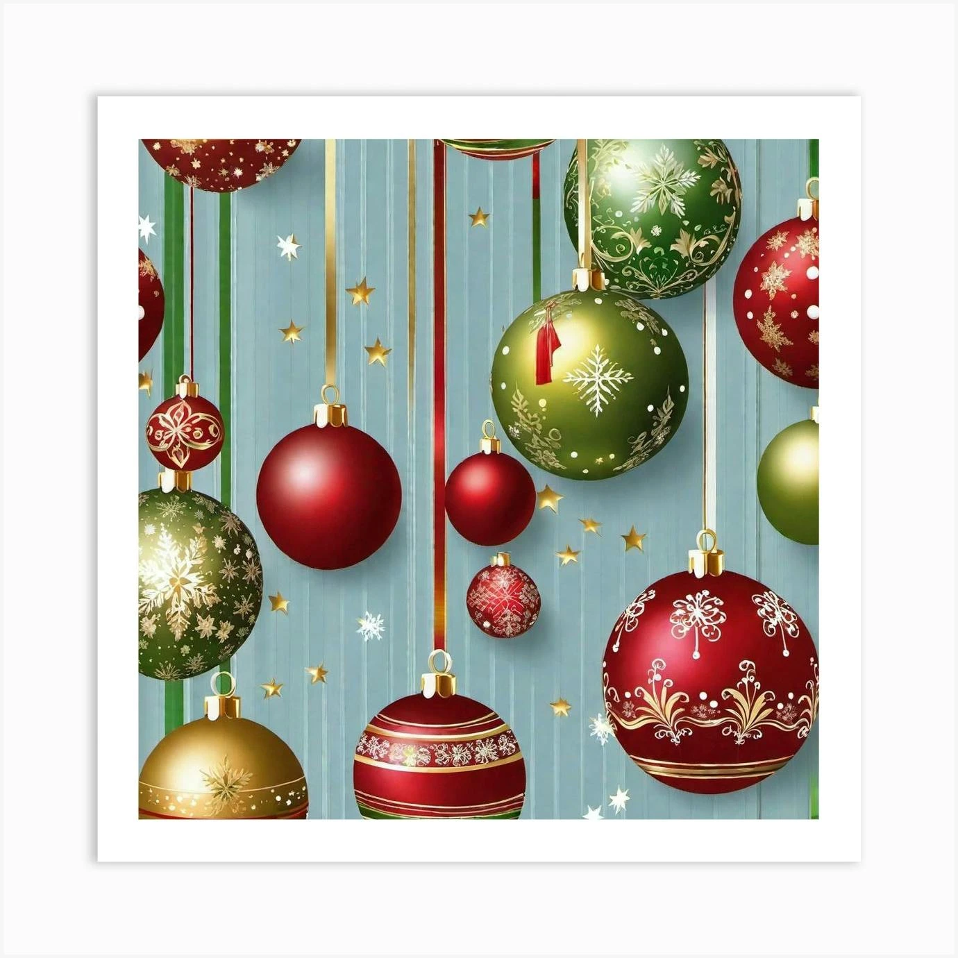 Christmas Ornaments 155 Art Print 3 Christmas Ornaments 155 Art Print