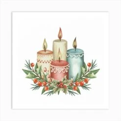 Christmas Candles Art Print
