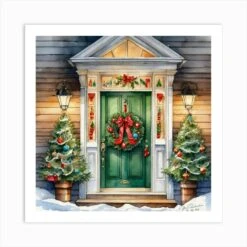Christmas Door 190 Art Print