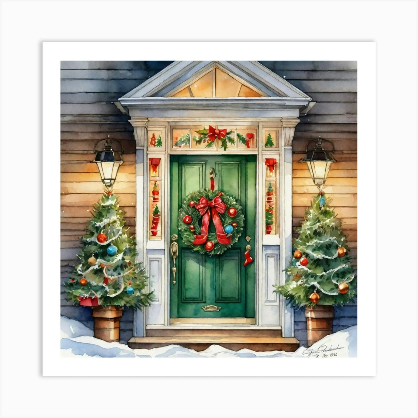 Christmas Door 190 Art Print 3 Christmas Door 190 Art Print