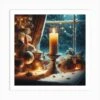 Christmas Candle 1 Art Print -Xmas Gifts Hub m2Fgen2Fart print square p12F305aeec2 8684 4b48 bf69 f35dc9a3c3c7