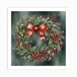 Christmas Wreath Art Print