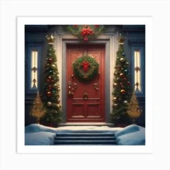 Christmas Door 101 Art Print