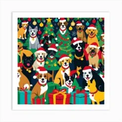 Vango CHRISTMAS PARTY DOGS Art Print
