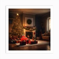 Christmas Tree In The Living Room 73 Art Print