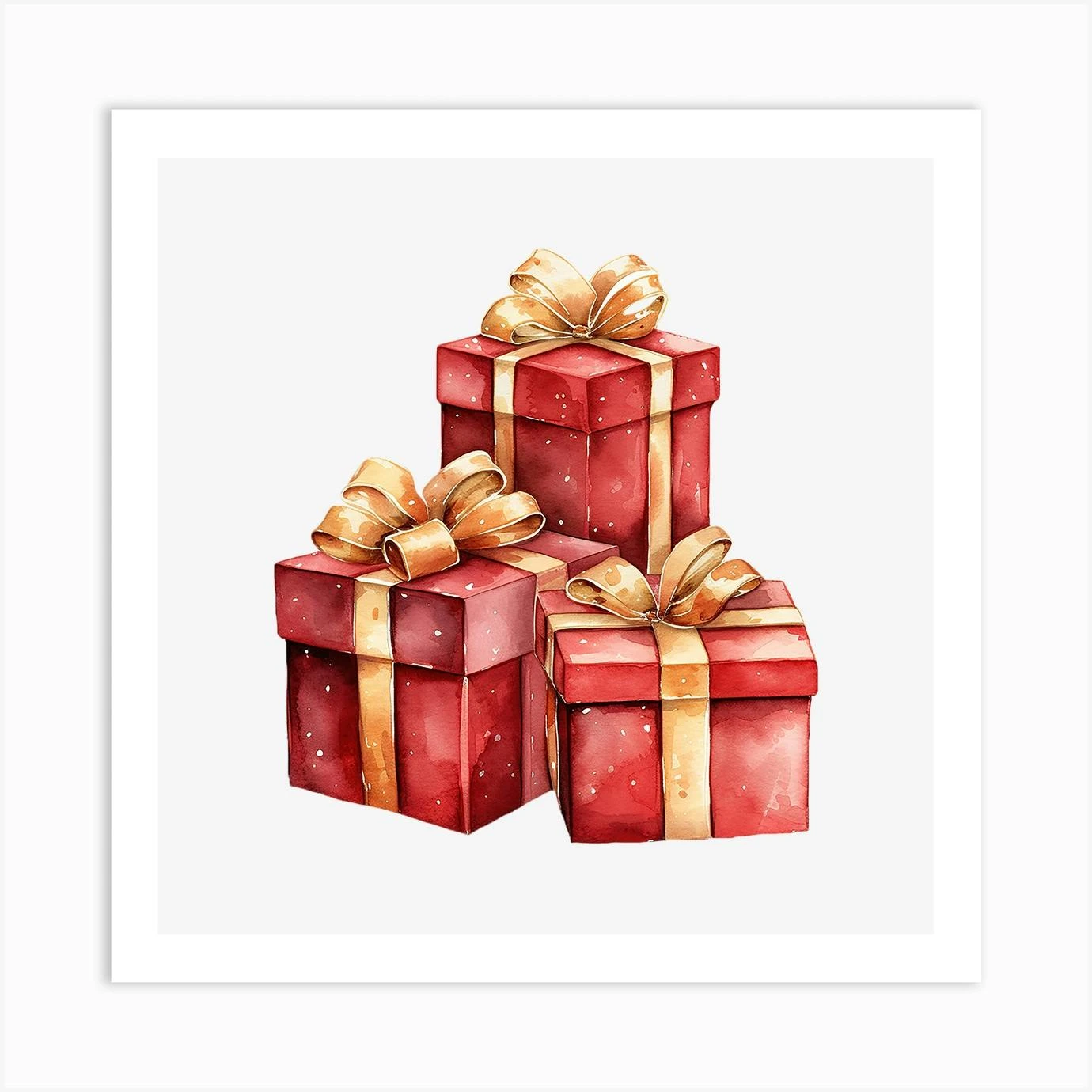 Christmas Gift Box Vector Illustration Art Print 3 Christmas Gift Box Vector Illustration Art Print