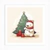 Polar Bear With Christmas Tree 1 Art Print