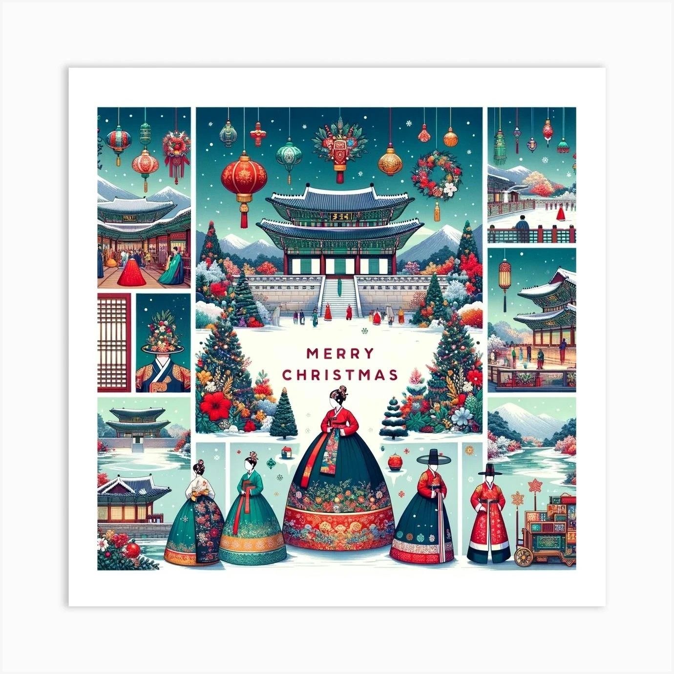 Korean Christmas Set Art Print 3 Korean Christmas Set Art Print