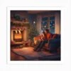 Christmas Family Sitting In Front Of Fireplace Art Print -Xmas Gifts Hub m2Fgen2Fart print square p12F6e262396 4160 4ac5 9b27 d822b317ceeb