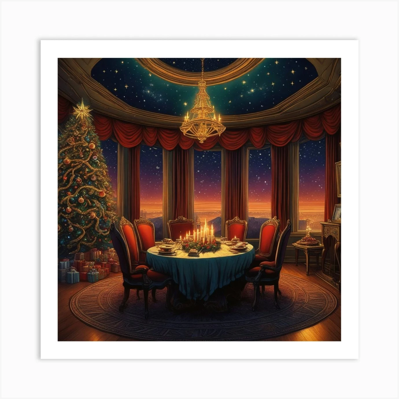 Christmas Dining Room 8 Art Print 3 Christmas Dining Room 8 Art Print