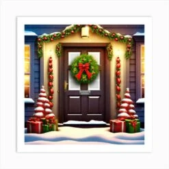 Christmas Door 41 Art Print