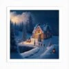 Christmas Village At Night Art Print -Xmas Gifts Hub m2Fgen2Fart print square p12F867e71fd 237e 4da5 a3a6 3b18d814f7ac