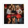 Three Beautiful Women On Christmas Eve 2 Art Print