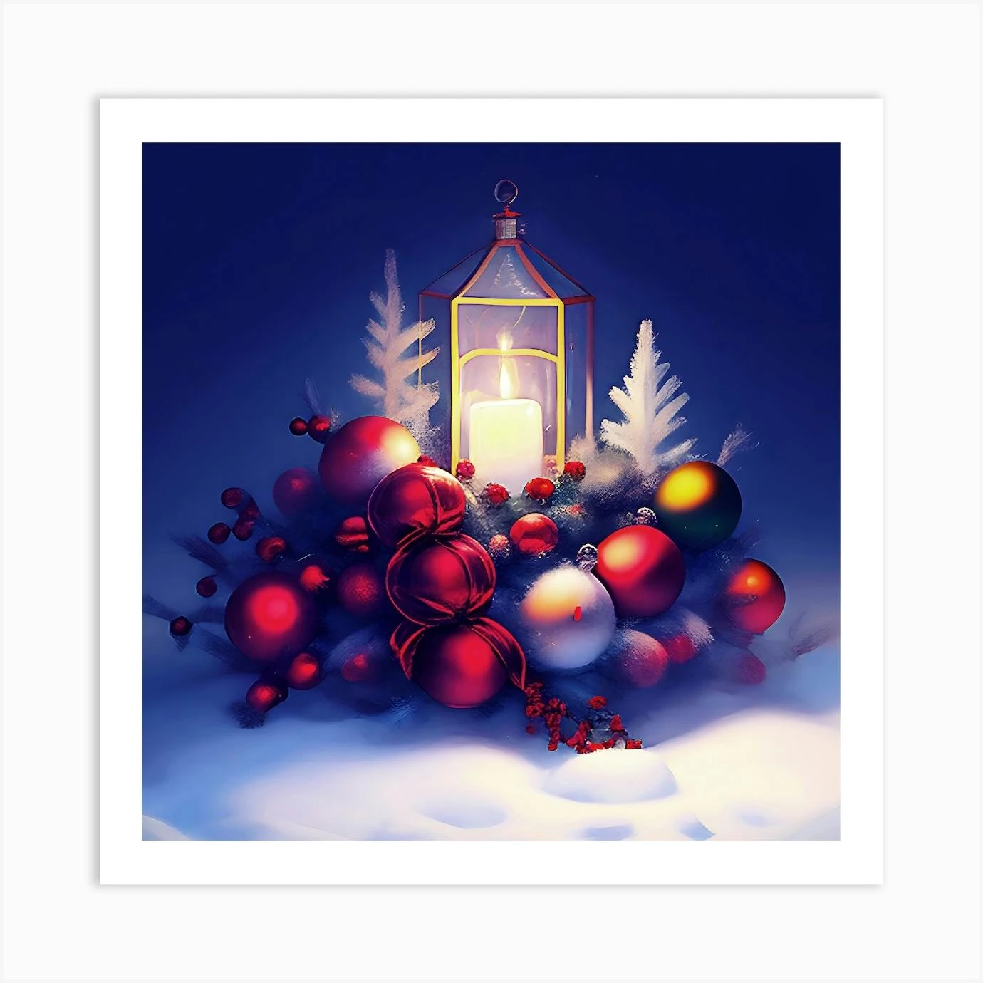 Christmas Lantern Art Print 3 Christmas Lantern Art Print