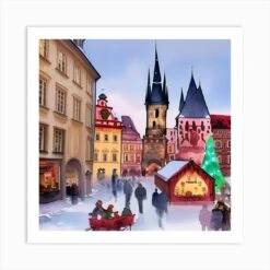 Christmas In Prague Praha Czech Republic 1 Art Print