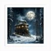 Steam Punk Night Train During Christmas Art Print