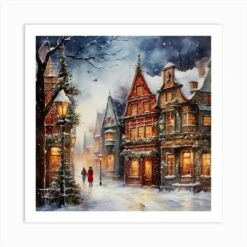 Christmas Village 1 Art Print