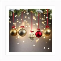 Christmas Tree With Ornaments 3 Art Print