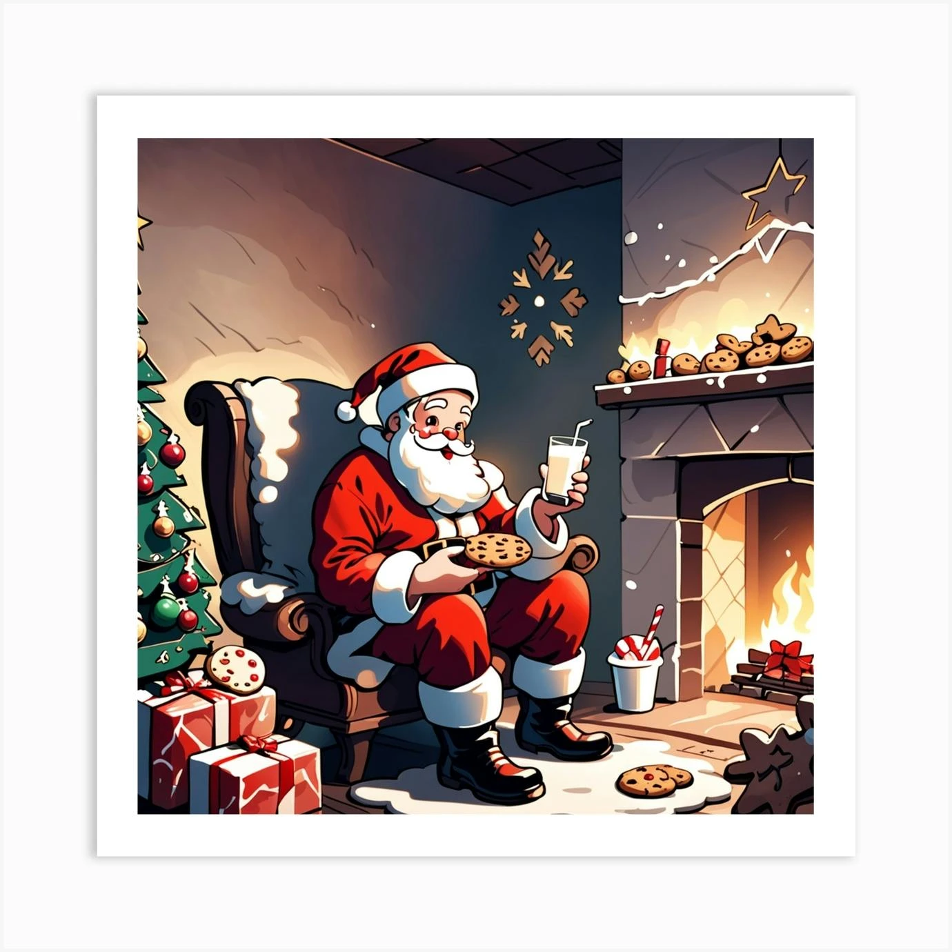 Christmas Santa 5 Art Print 3 Christmas Santa 5 Art Print