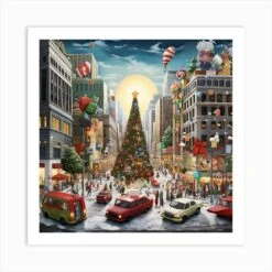 Christmas Holiday Emoji Chaos 2 Art Print