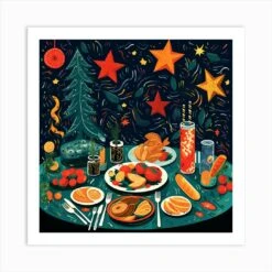 Christmas Dinner Art Print