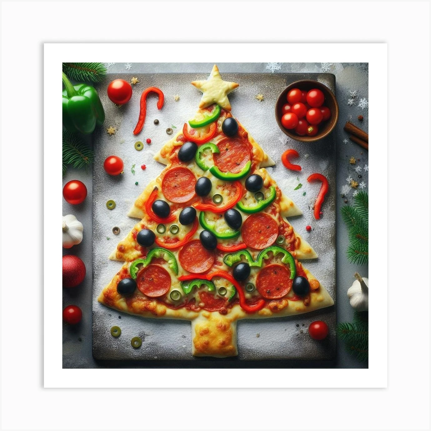 Oh Christmas Tree Pizza Art Print 3 Oh Christmas Tree Pizza Art Print