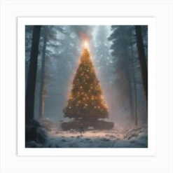 Christmas Tree In The Woods 13 Art Print