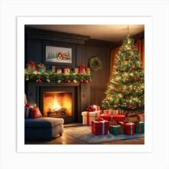 Christmas Tree In The Living Room 97 Art Print